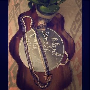 One of a kind 4pc vintage shell n bead necklace